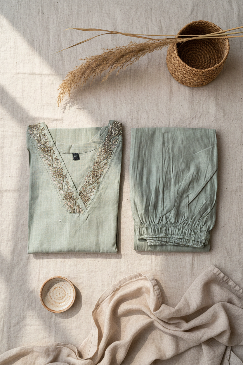 Sage Straight Kurta Set
