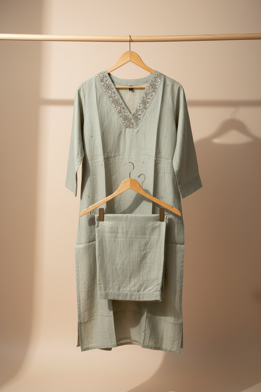 Sage Straight Kurta Set