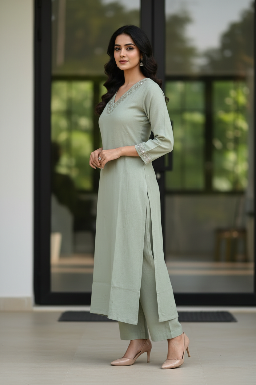 Sage Straight Kurta Set