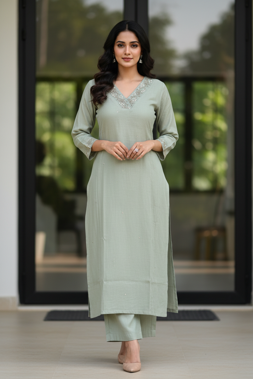 Sage Straight Kurta Set