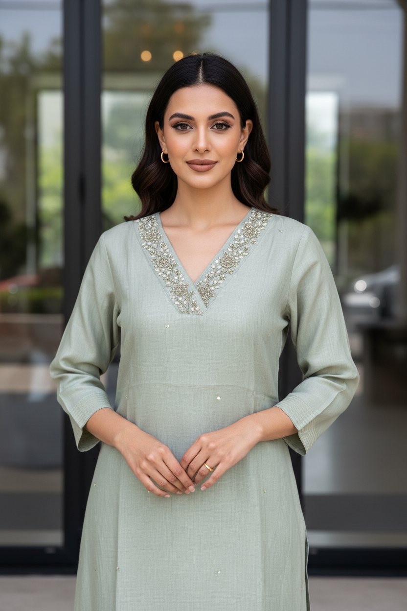 Sage Straight Kurta Set