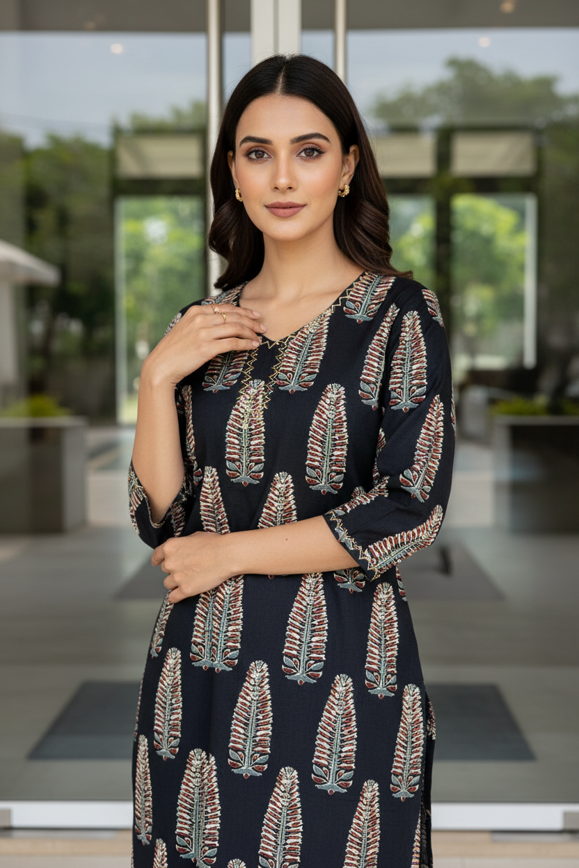 Black Mirror Short Kurta