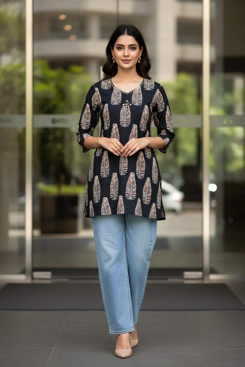 Black Mirror Short Kurta