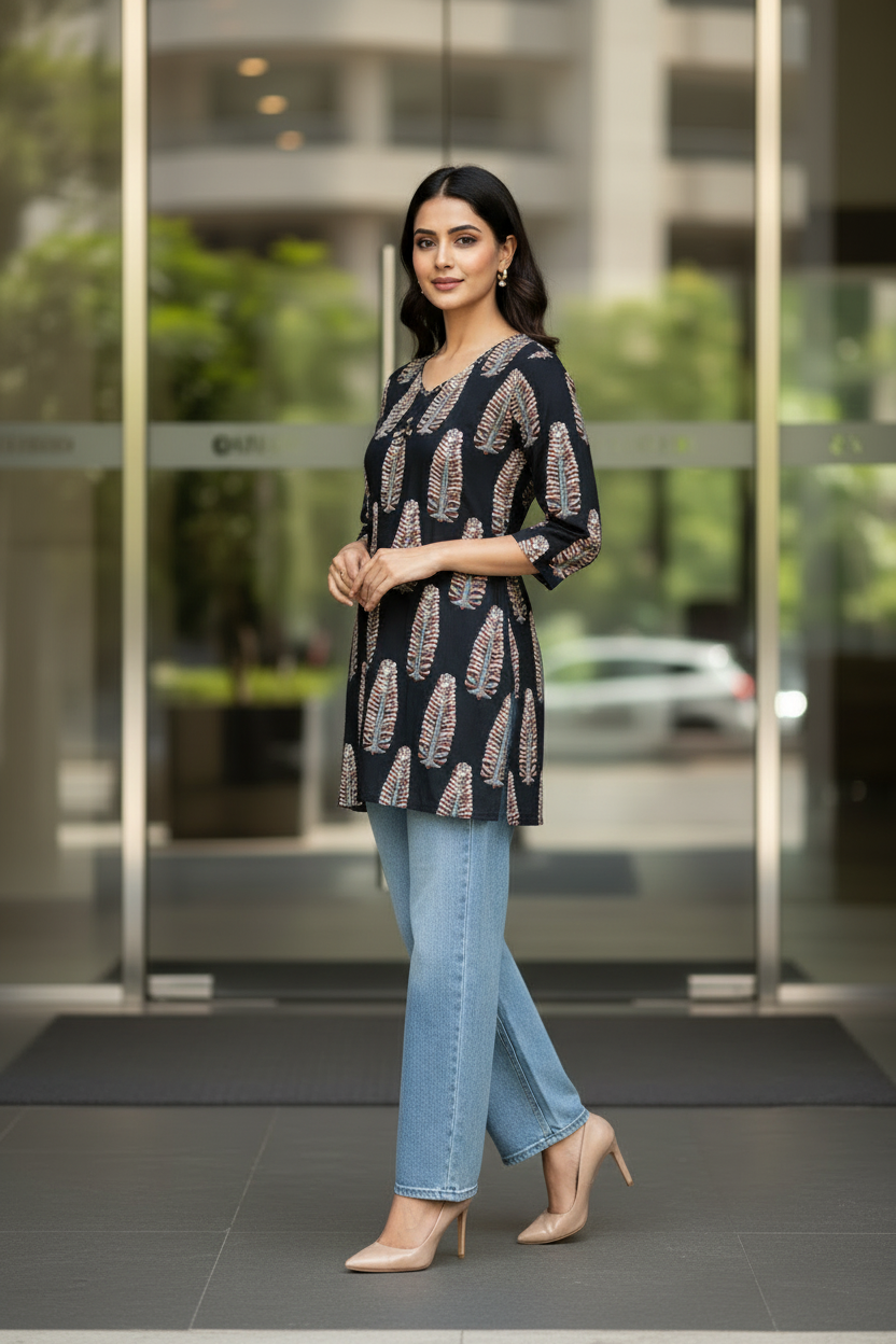 Black Mirror Short Kurta