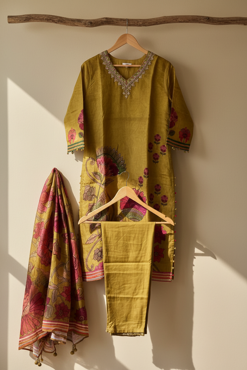 Mustard Floral Straight