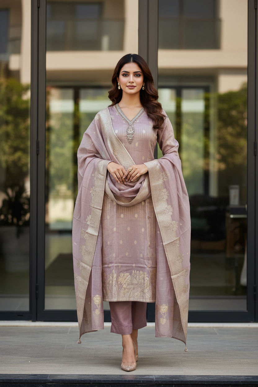 Blush Zari Straight