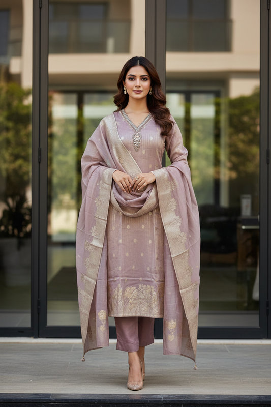 Blush Zari Straight