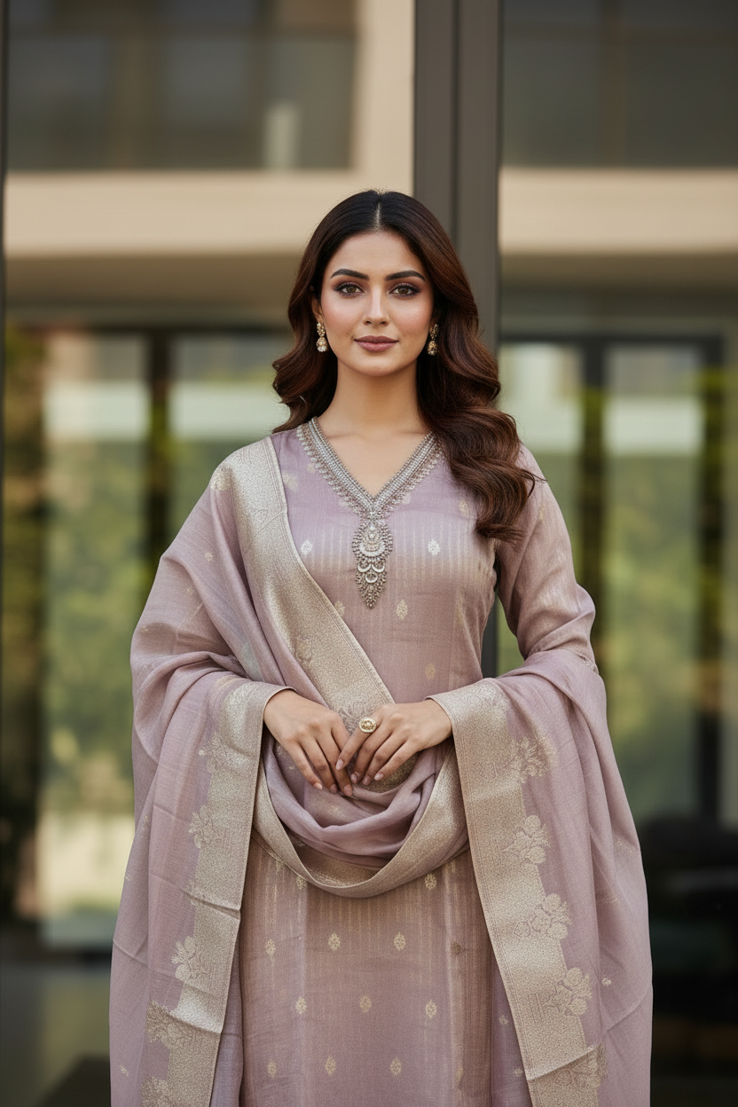 Blush Zari Straight