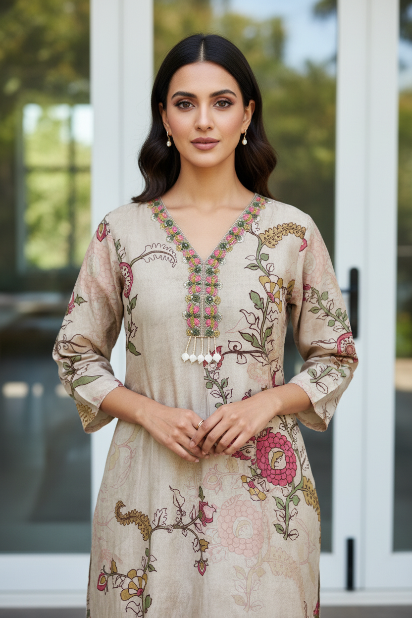 Beige Printed Grace