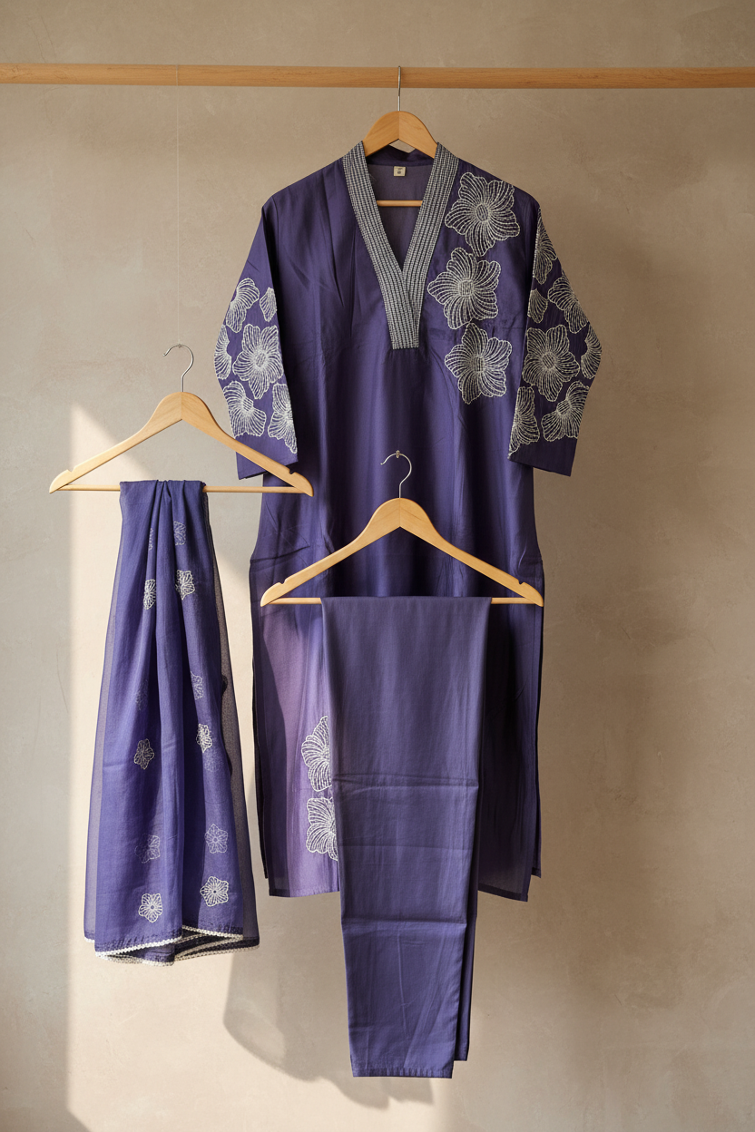 Purple Floral Straight