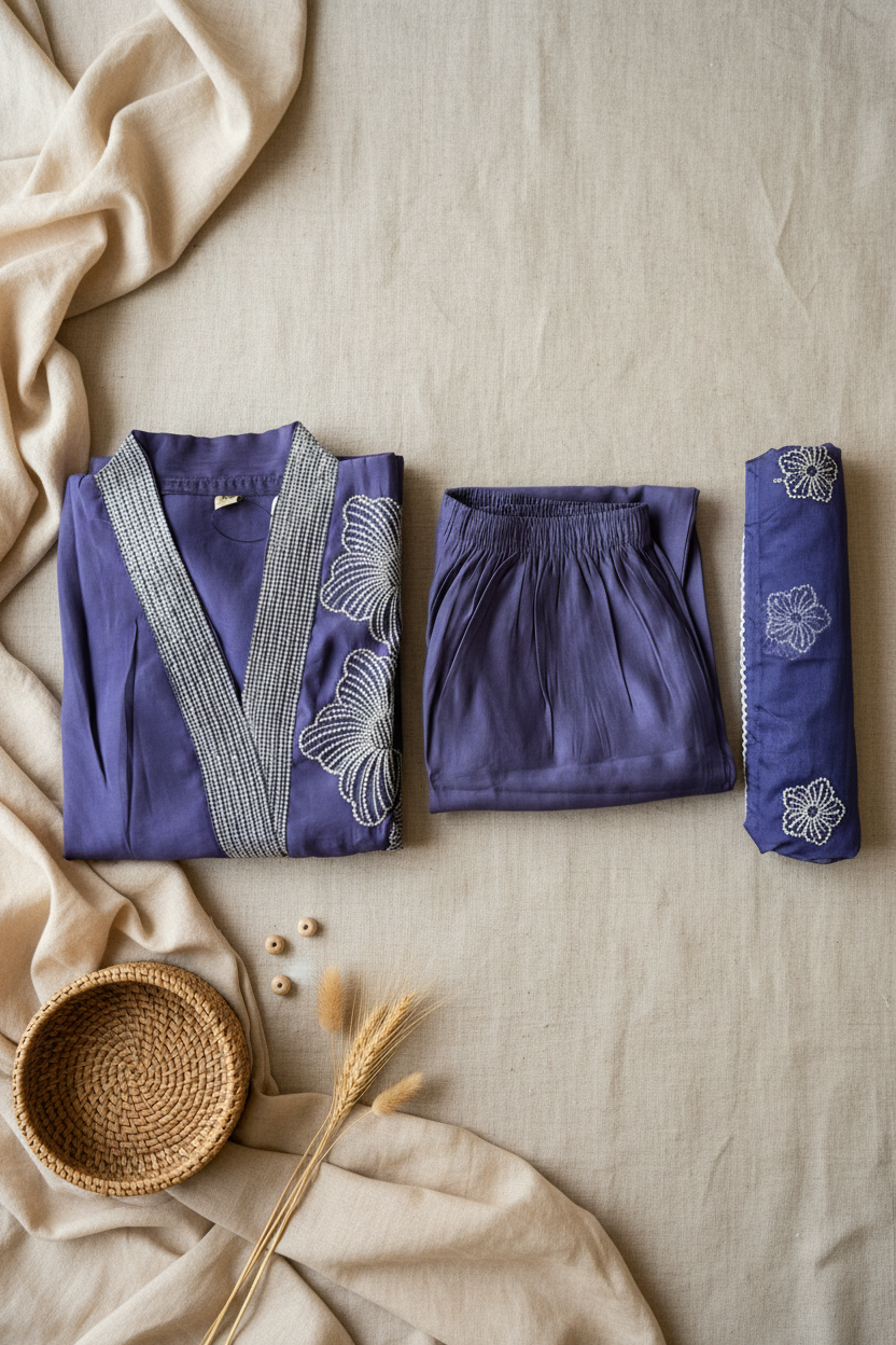 Purple Floral Straight