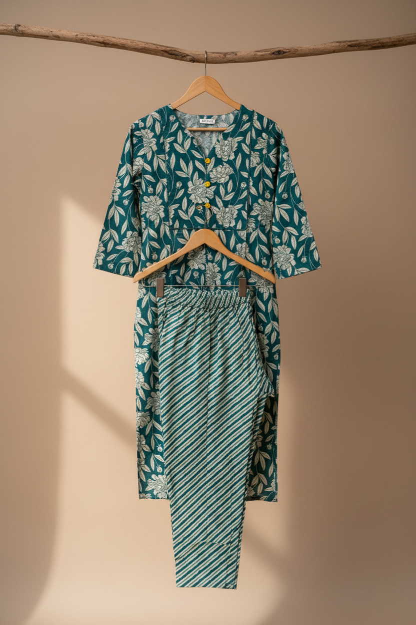 Teal Floral Poise