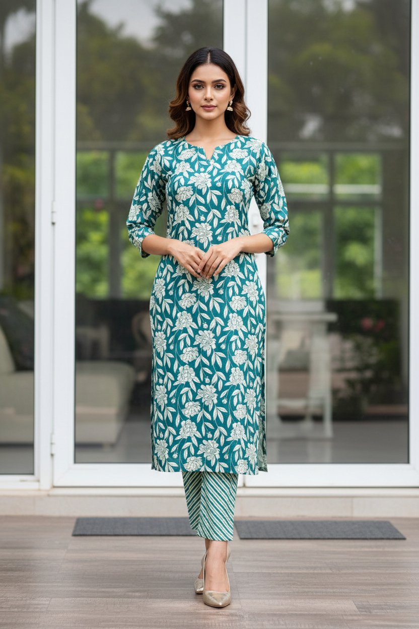 Teal Floral Poise