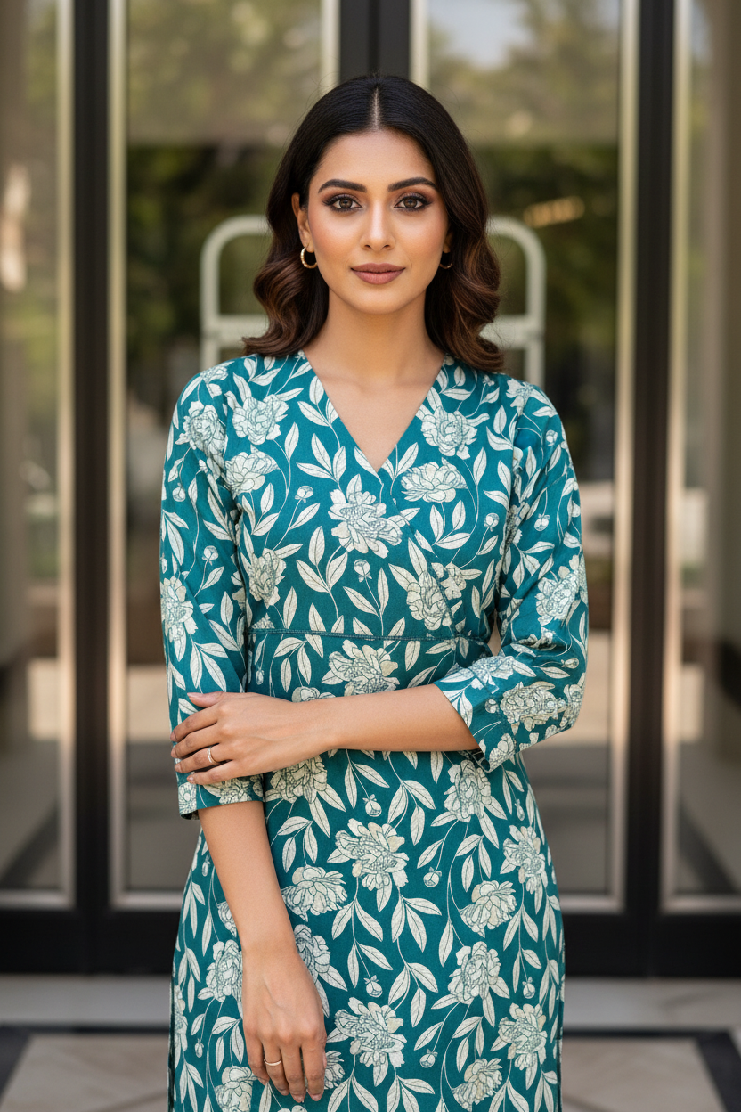Teal Floral Poise