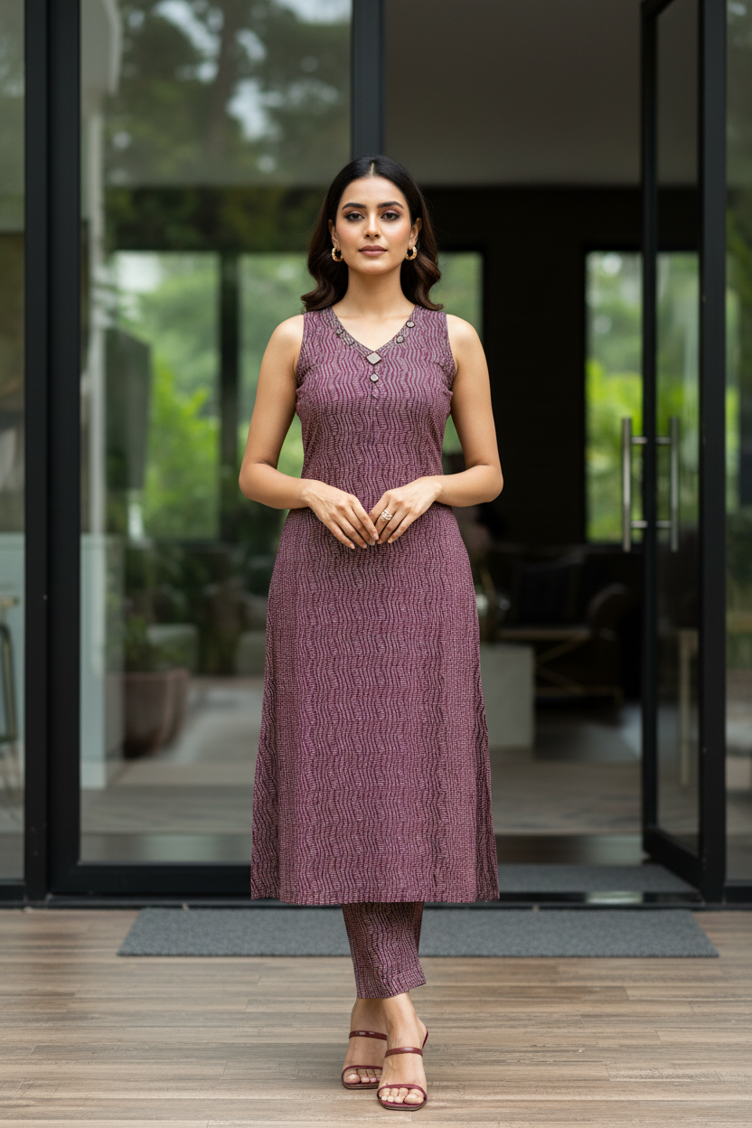 Plum Aline Kurta Set
