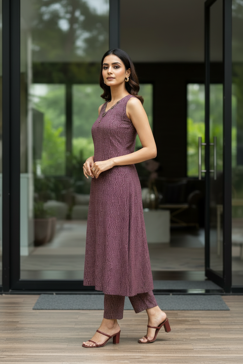 Plum Aline Kurta Set