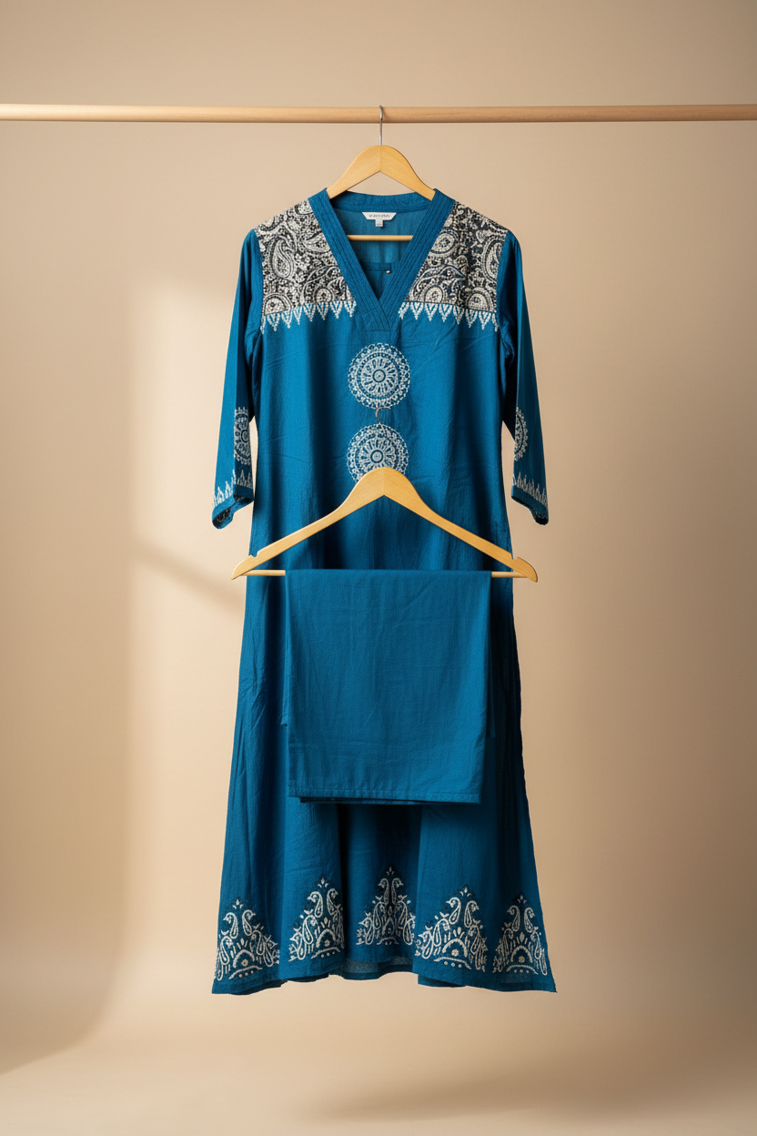Block Aline Kurta Set