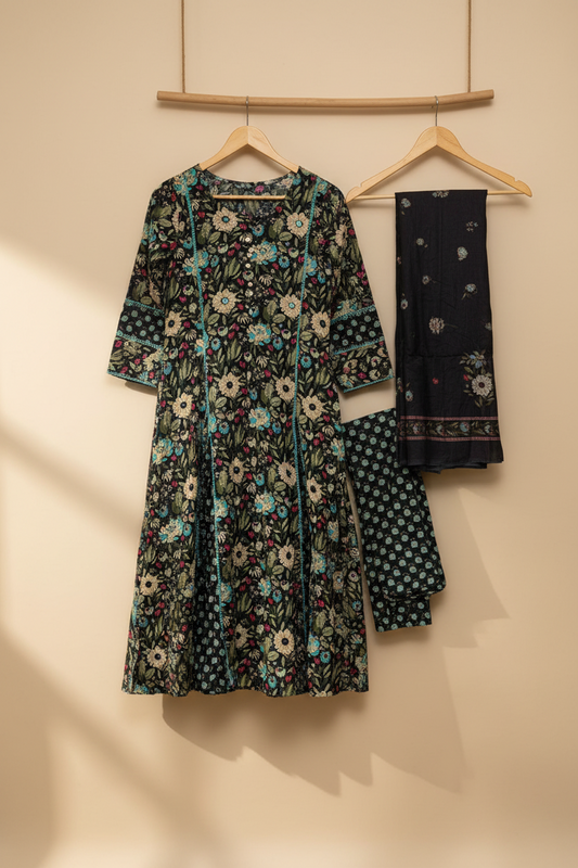 Floral Flared Kurta Set