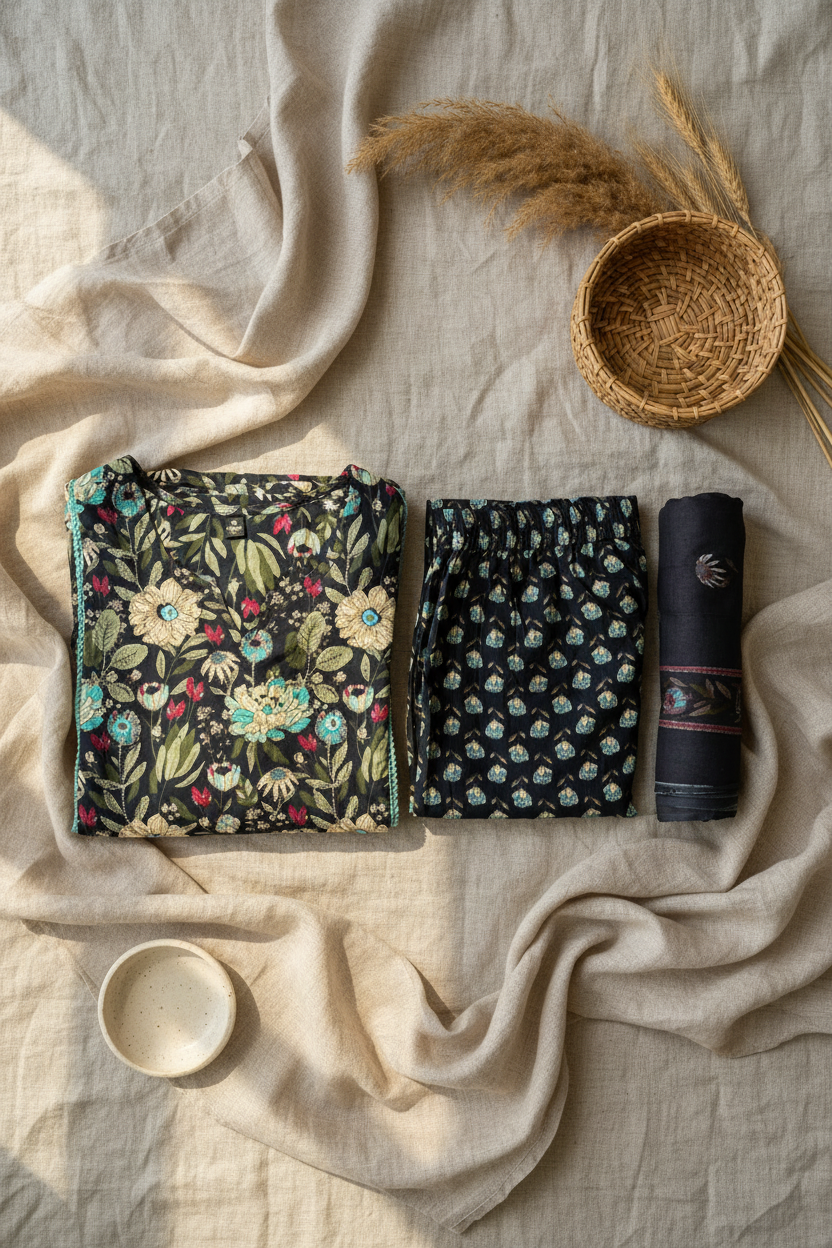 Floral Flared Kurta Set