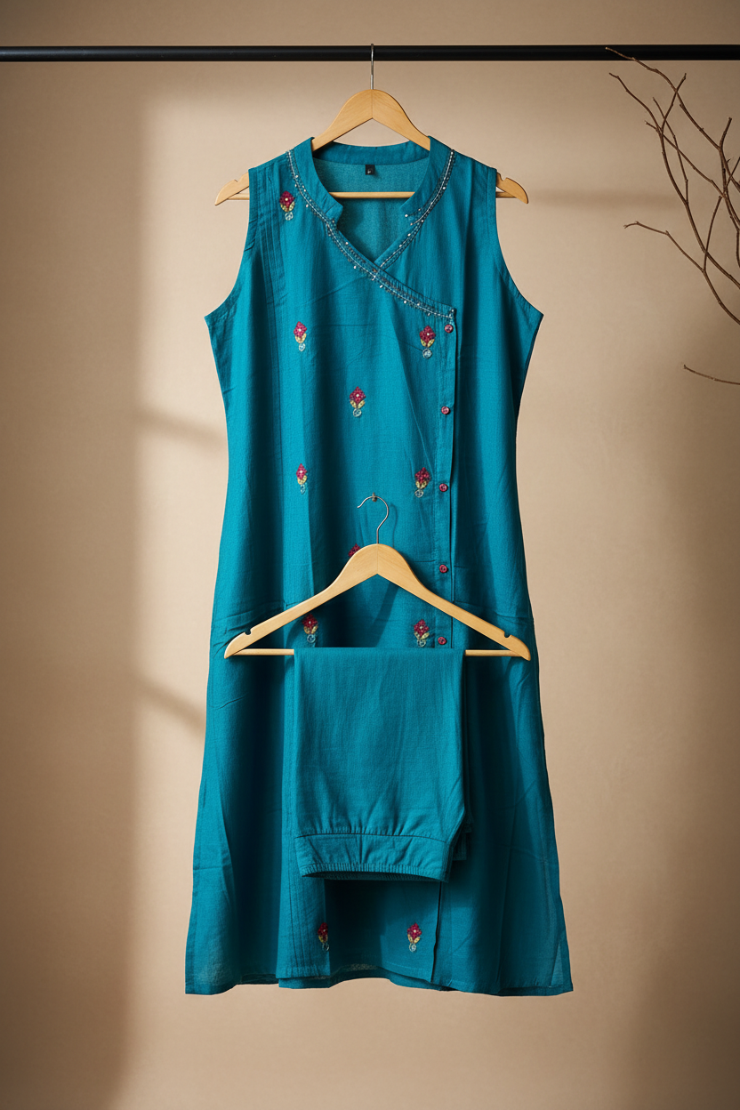 Teal Aline Kurta Set