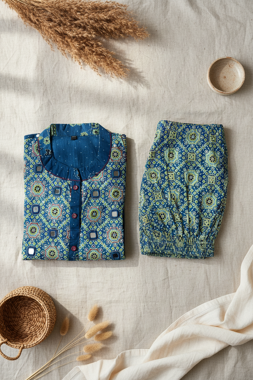 Indigo Flare Kurta Set