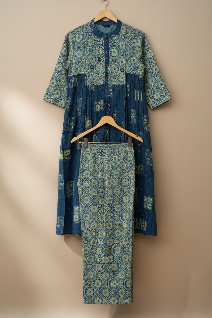 Indigo Flare Kurta Set