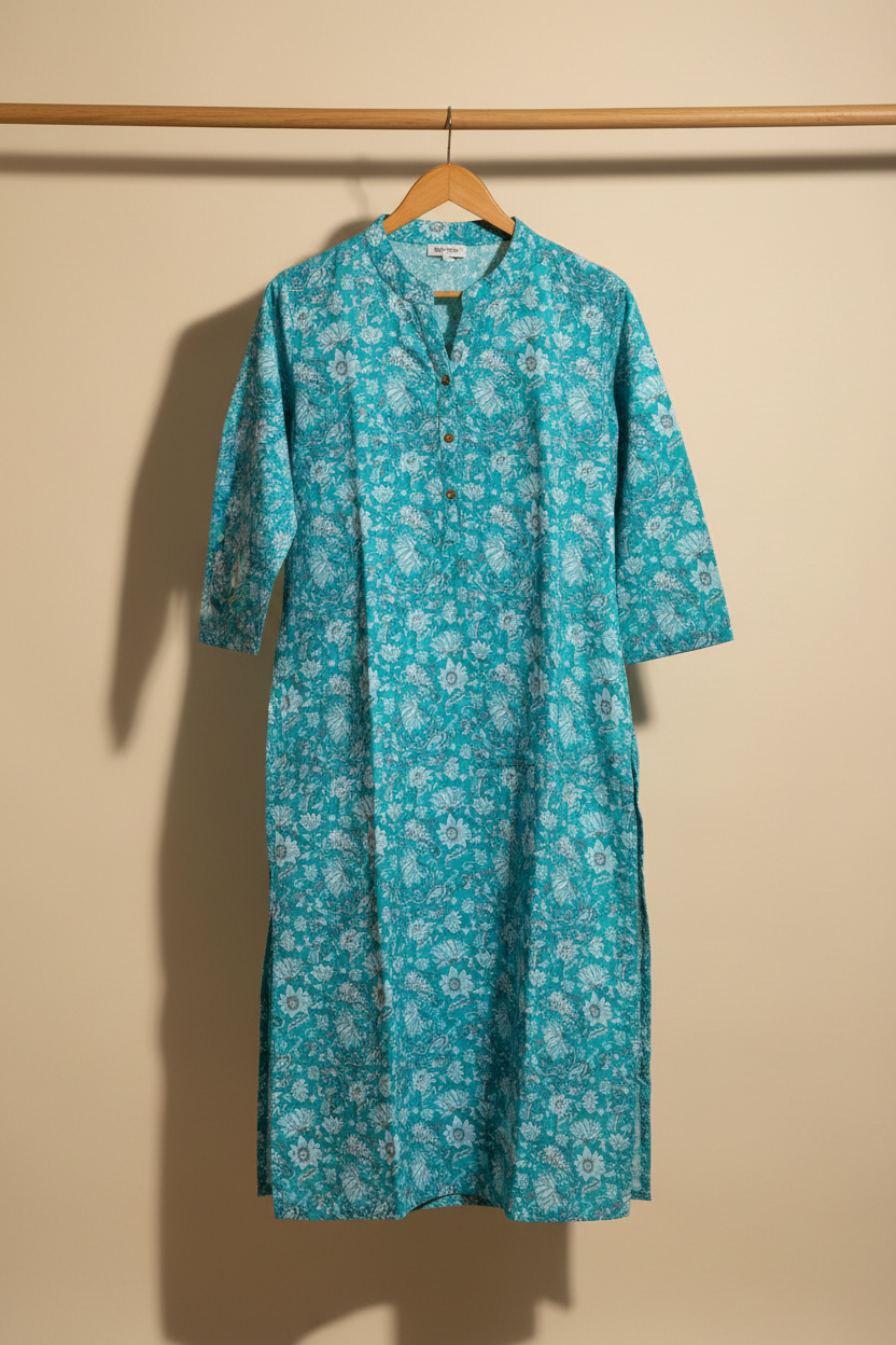 Aqua Floral Kurti
