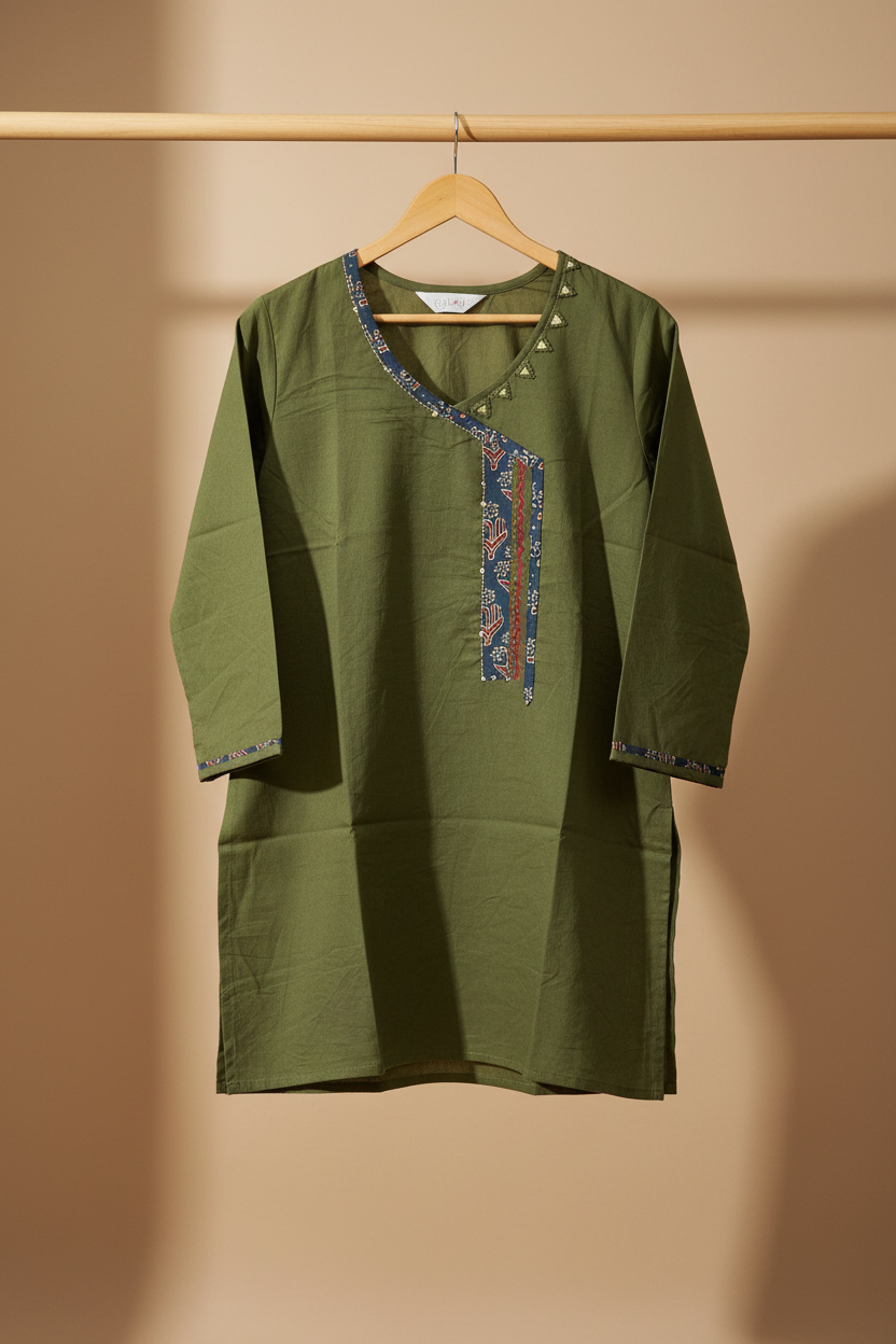 Olive Katha Short Kurta