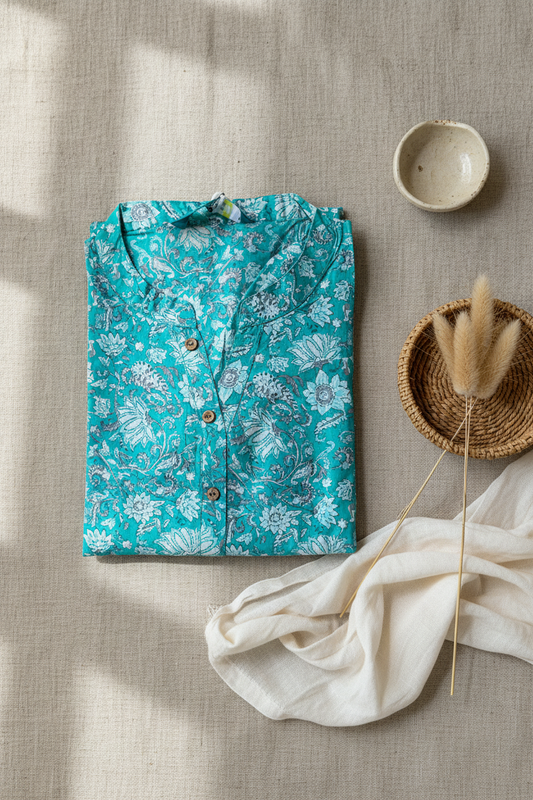 Aqua Floral Kurti