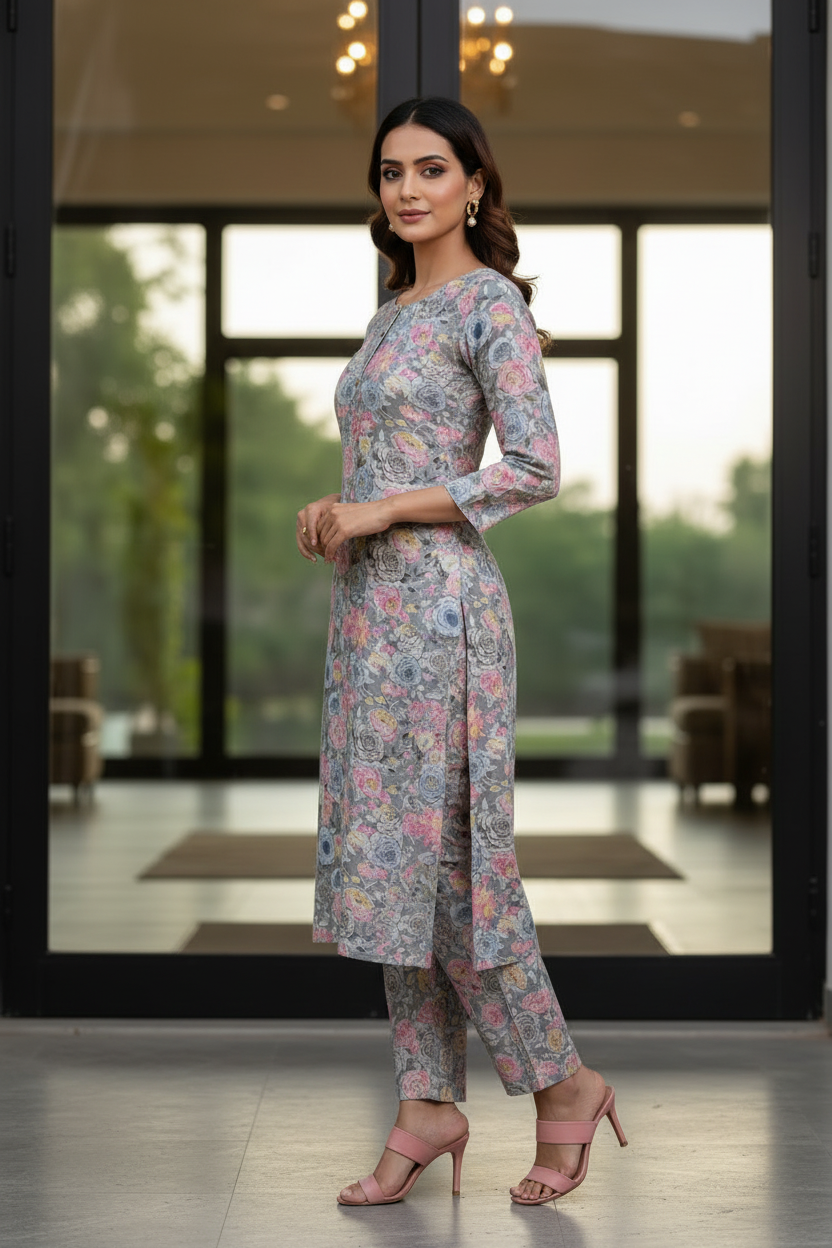 Pastel Motif Kurta