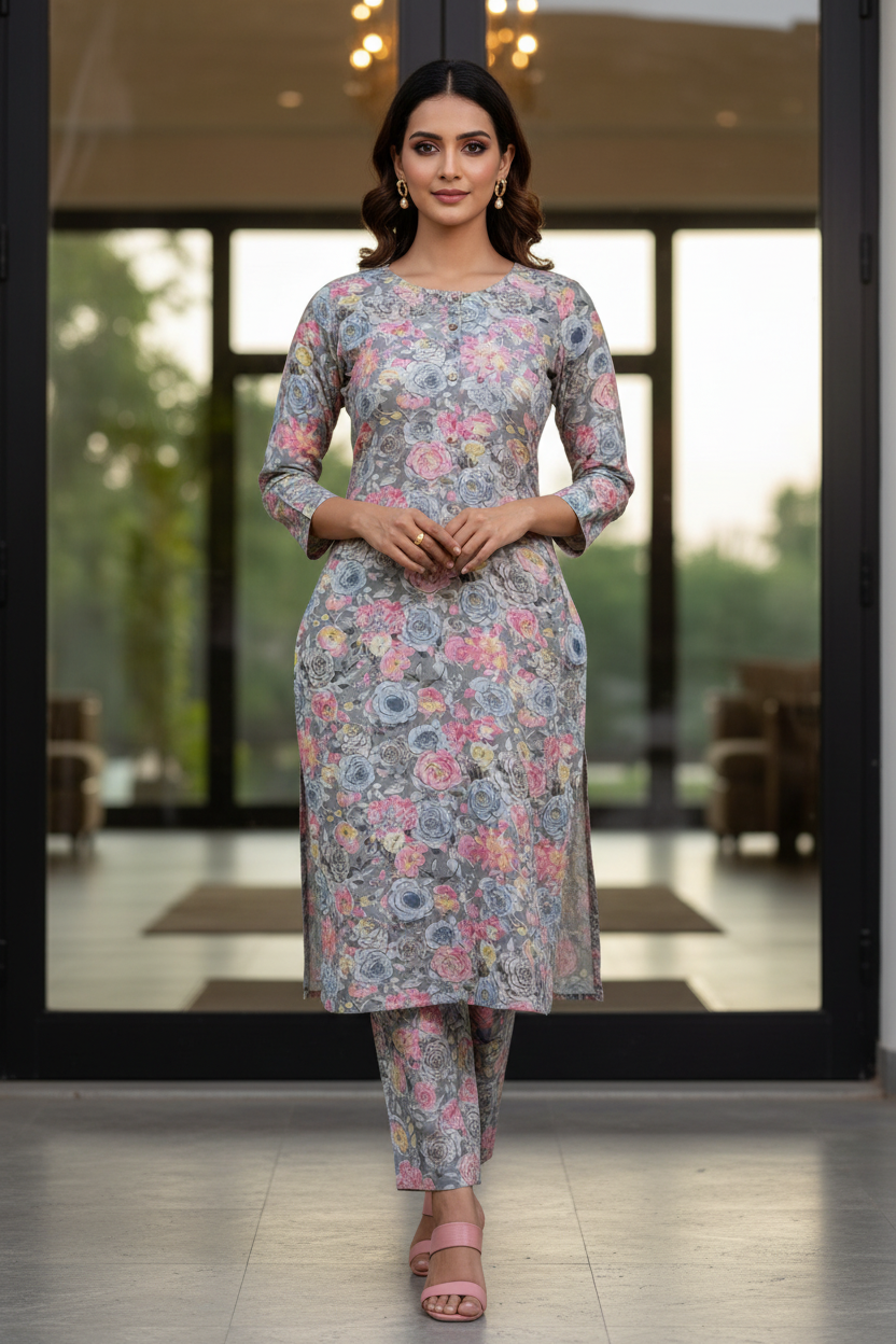 Pastel Motif Kurta