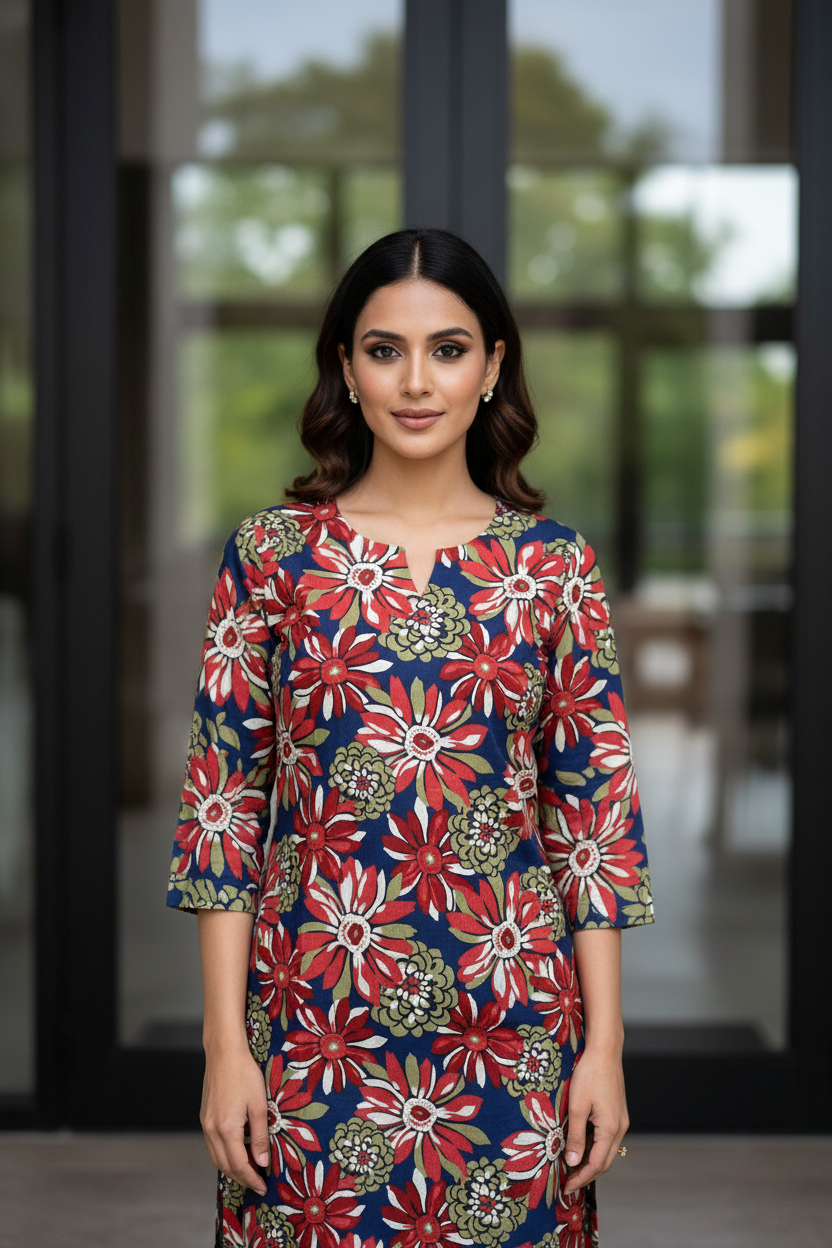Navy Floral Charm