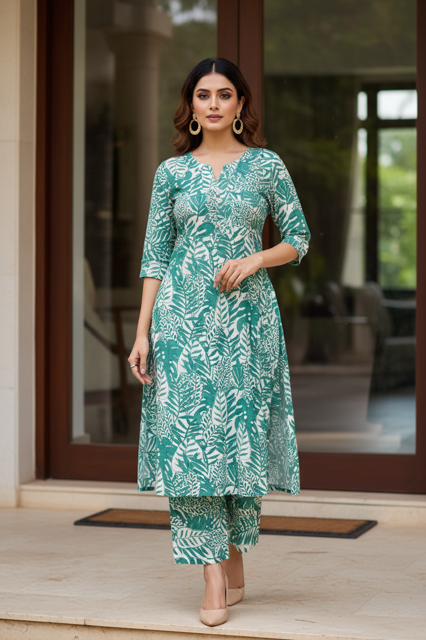 Teal Leaf A-line