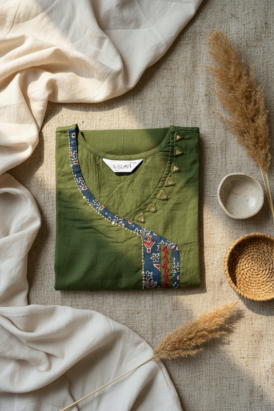 Olive Katha Short Kurta