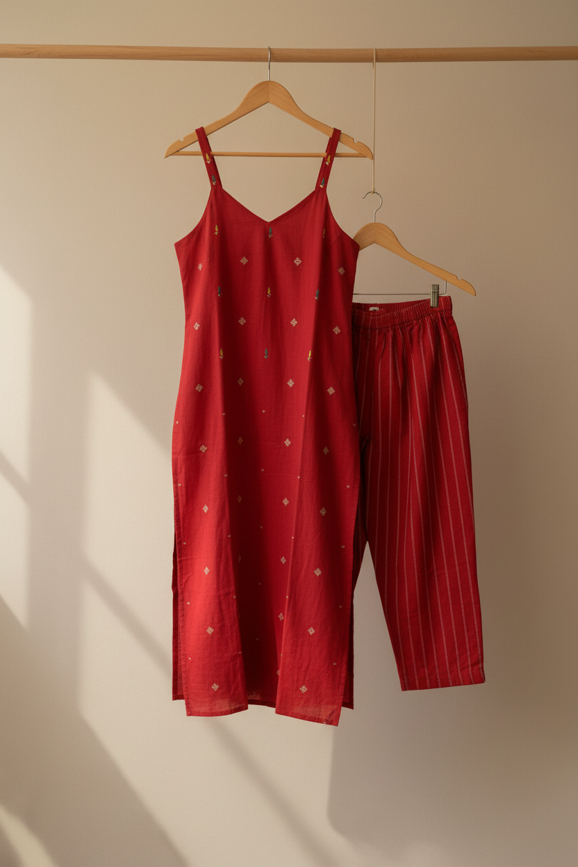 Rust Sleeveless Straight